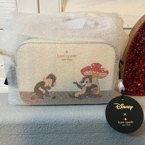 Kate Spade Chip and Dale Disney Sparkling Cream Crossbody Bag - Picture 2 of 8